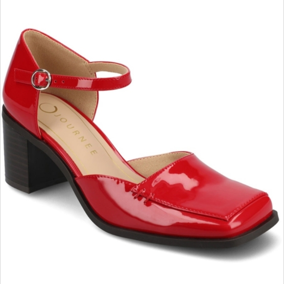 Journee Collection Shoes - Brand New! Journee Collection Red Patent Square Toe Block Heel
